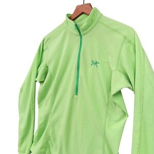 Arc’teryx Delta Waffle Polartec Fleece Womens Large 1/2 Zip Green Pullover Poly